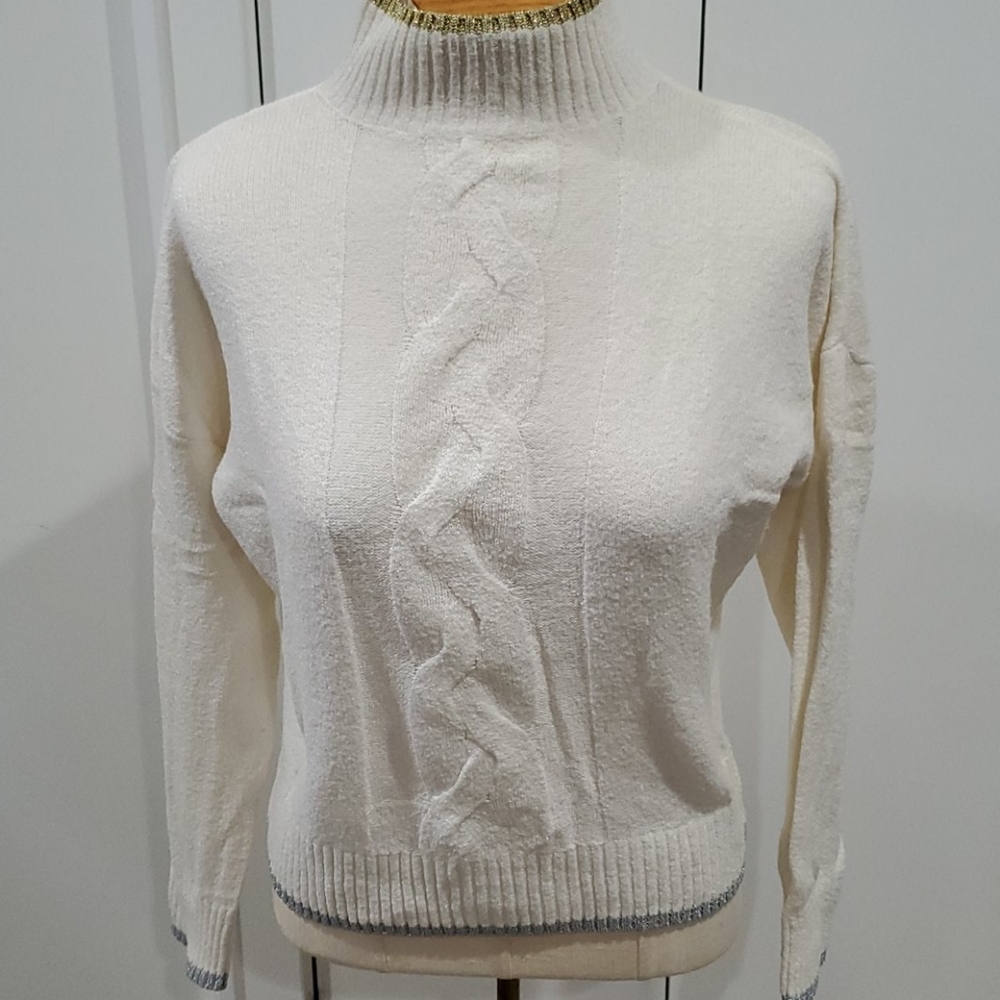 POPSUGAR In the Stars White Cable Knit Sweater Size Extra Small XS